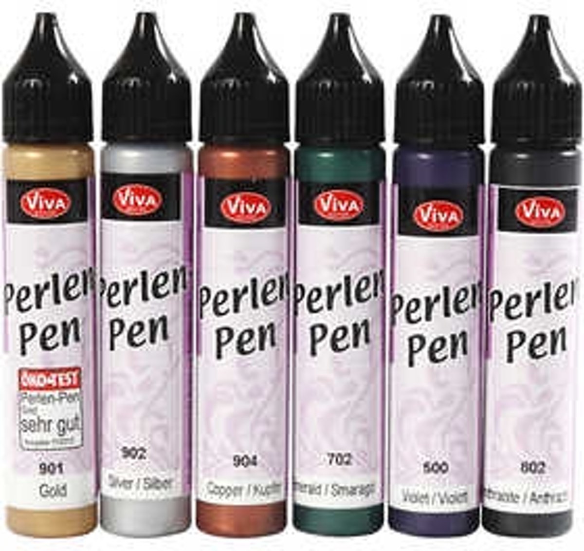 Parel Pen, metallic kleuren, 6x25ml [HOB-25211]